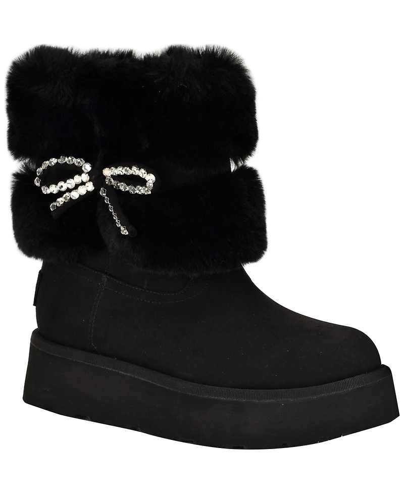 Guess Women's Dowry Rhinestone Bow Winter Boot