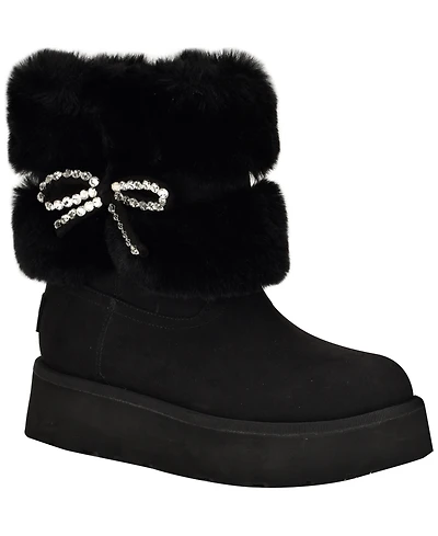 Guess Women's Dowry Rhinestone Bow Winter Boot