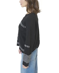 Central Park West Women's Patchwork Cropped Sweater