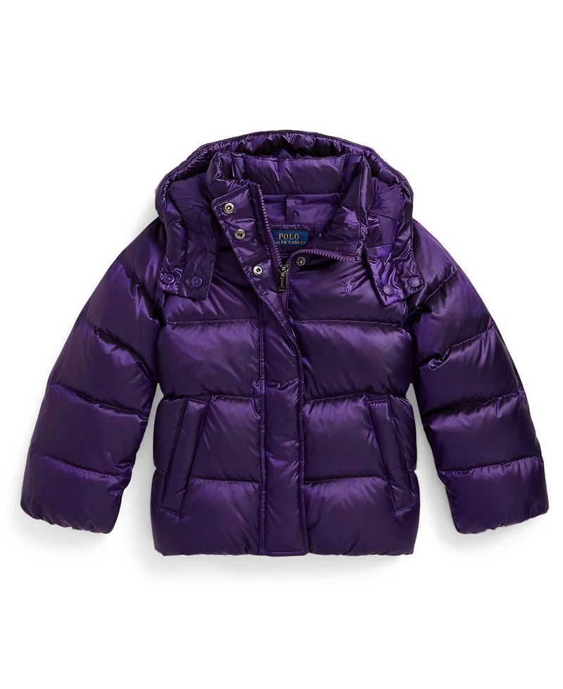 Polo Ralph Lauren Girls 2T-6X Metallic Long Sleeves Hooded Jacket