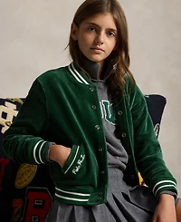 Polo Ralph Lauren Girls 7-16 Striped Ribbed Bomber Jacket