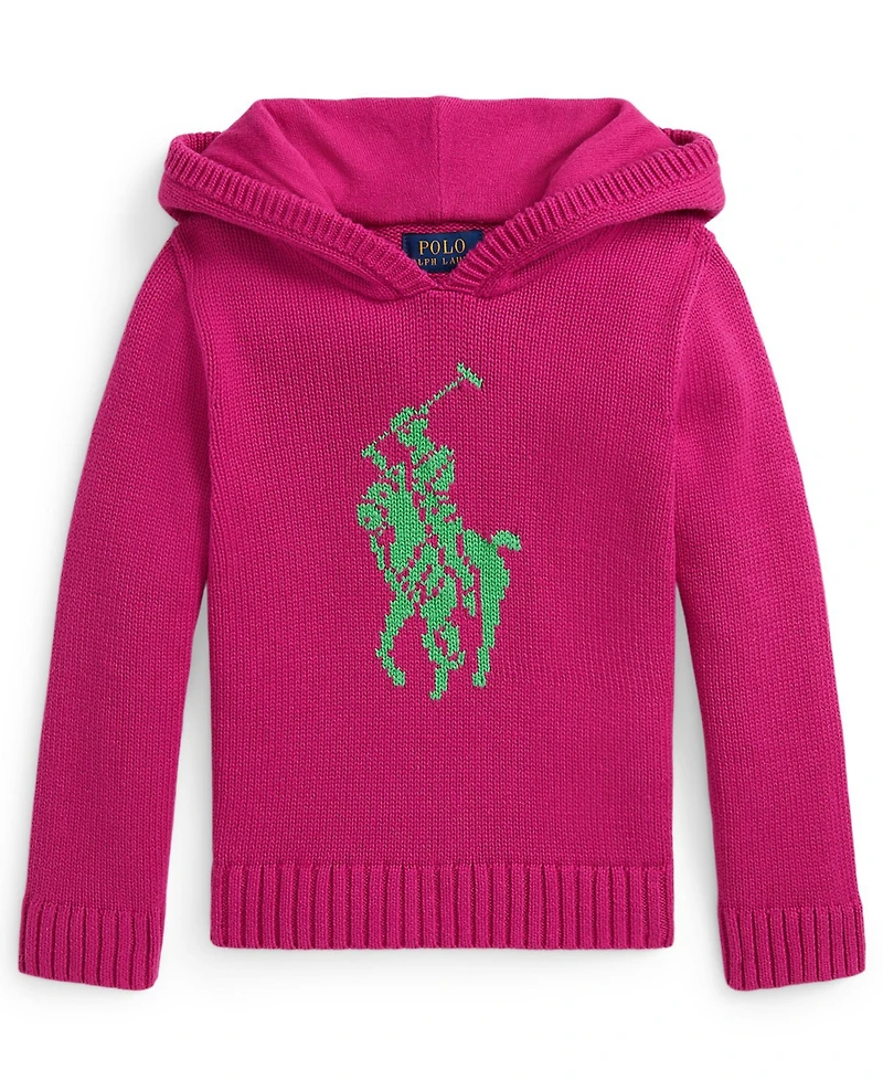 Polo Ralph Lauren Girls 2T-6X Big Pony Hooded Sweater