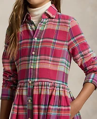 Polo Ralph Lauren Girls 7-16 Long Sleeve Shirred Waist Dress