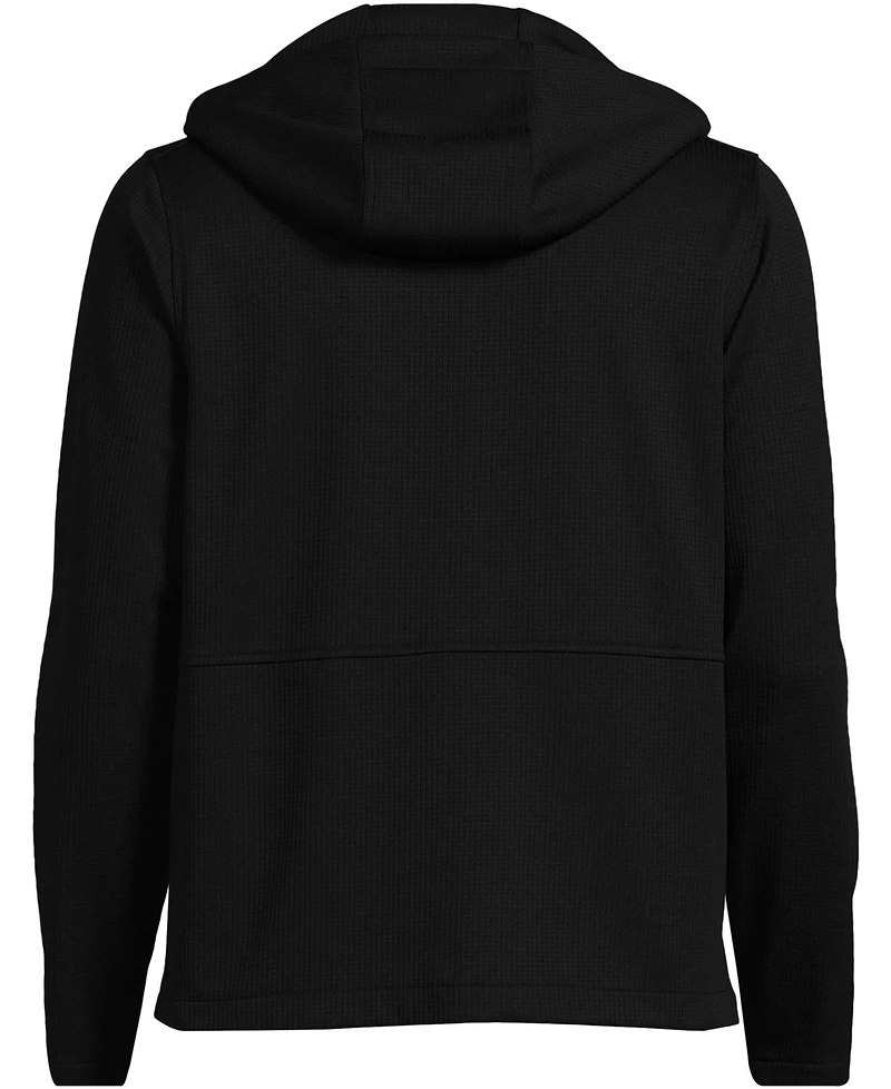 Lands' End Men's Unisex Grid Tech Hooded Zip Front Jacket
