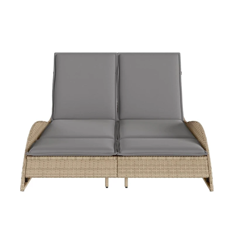 Sun Lounger Beige Pe rattan 44.9x80.7x28.7 in
