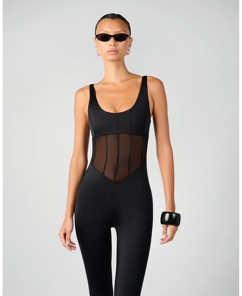 WeWoreWhat Spandex Sheer Panel Bodysuit