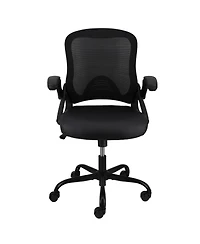 Elama Mid Back Adjustable Mesh and Fabric Office Chair in Black