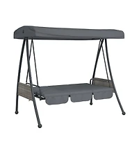 vidaXL Garden Swing Bench Dark grey Powder-coated steel Large