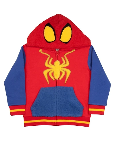 Spider-Man Toddler Boys Marvel Spidey And His Amazing Zip-Up Long Sleeve Sweater Hoodie