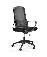 Elama Mid Back Adjustable Mesh and Fabric Office Chair in Black