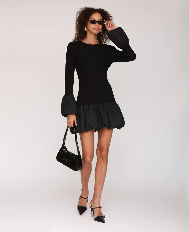 Avec Les Filles Women's Bubble Trim Sweater Dress