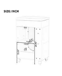 Casainc 20" Bathroom Vanity with Sink, Cabinet with Two-Tier and Adjustable Shelf, Solid Wood and Mdf