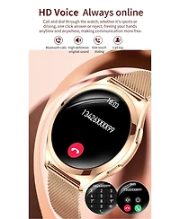 Ruxing Smart Smart watch 1.27 Hd large screen heart rate female physiological monitoring waterproof Bluetooth watch -Gold