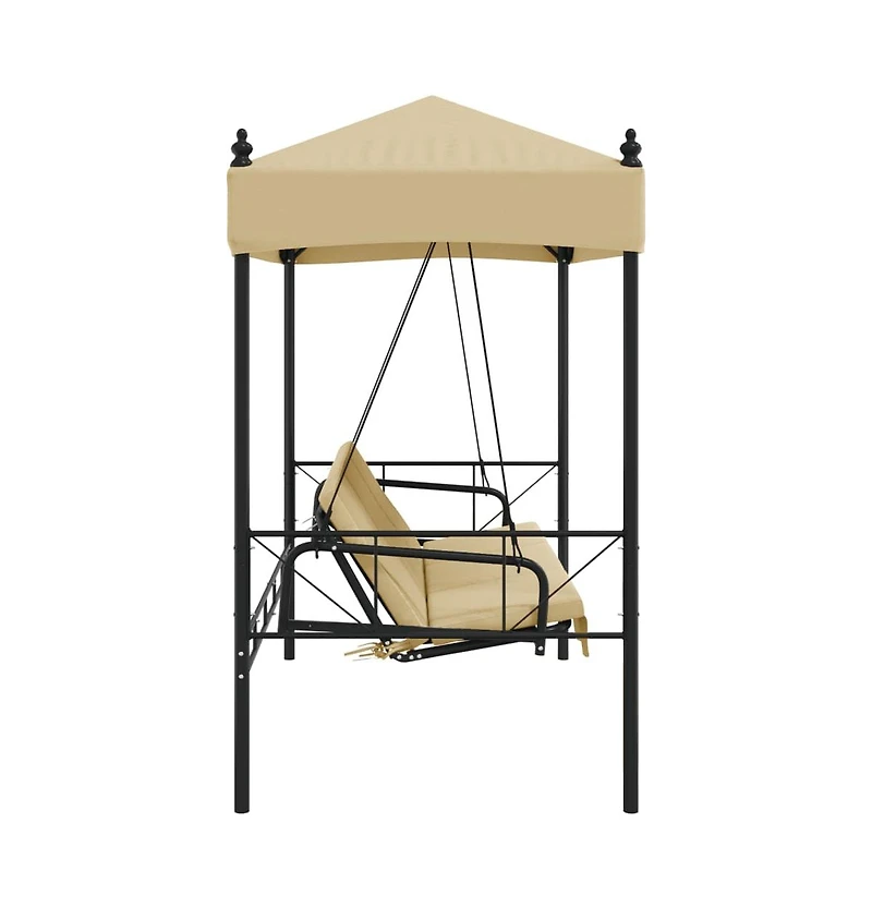 Garden Swing Bench Sand Powder-coated steel, Polyester Standard