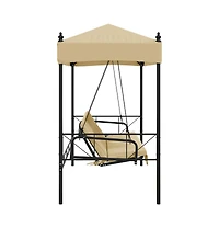 Garden Swing Bench Sand Powder-coated steel, Polyester Standard