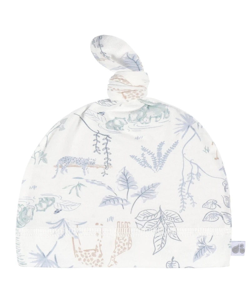 Just Born Baby 2-Piece Swaddle Blanket & Hat Set, Blue Plaid, One