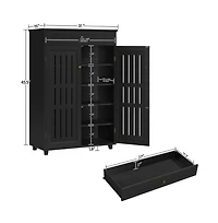 5-Tier & 1 Drawer Adjustable Shoe Storage Cabinet White