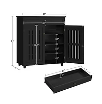 4-Tier Adjustable Shoe Storage Cabinet with 1 Drawer White