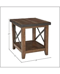 Intercon Taos End Table, Multi Colored Brown Canyon Finish