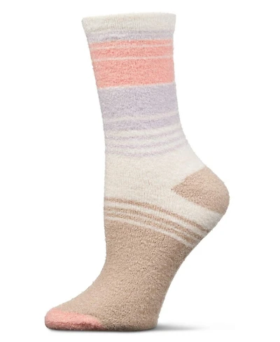 MeMoi Women's Stripes Aloe Infused Crew Socks
