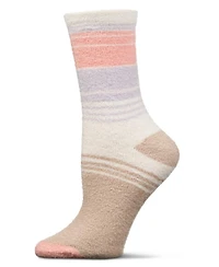 MeMoi Women's Stripes Aloe Infused Crew Socks