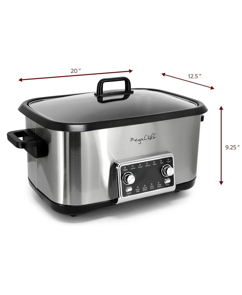 MegaChef 8 Quart 12-in-1 Deluxe Multi Cooker with Sous Vide and Multi-Functions