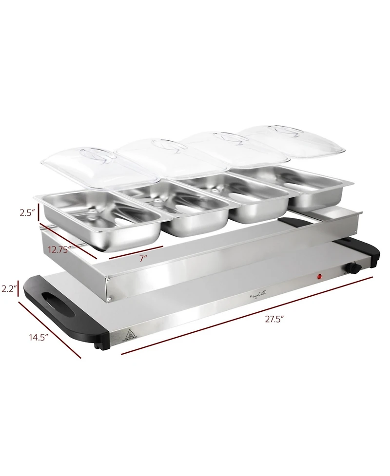 MegaChef Buffet Server & Food Warmer With Removable Sectional Trays