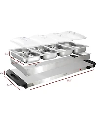 MegaChef Buffet Server & Food Warmer With Removable Sectional Trays