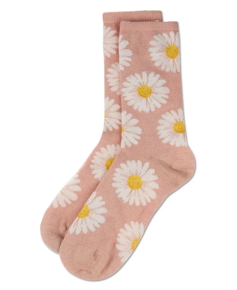MeMoi Women's Daisies Cashmere Crew Socks