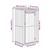 vidaXL Garden Shed Anthracite Galvanized steel 46.7x38.2x82.5 in