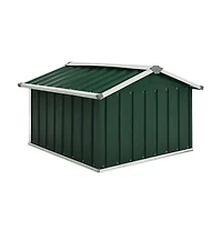 vidaXL Garden Shed Green Galvanized steel Durable Garden Shed