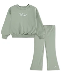 Nike Girls 2T-6X 2-Piece Solid Crewneck Top and Leggings Set