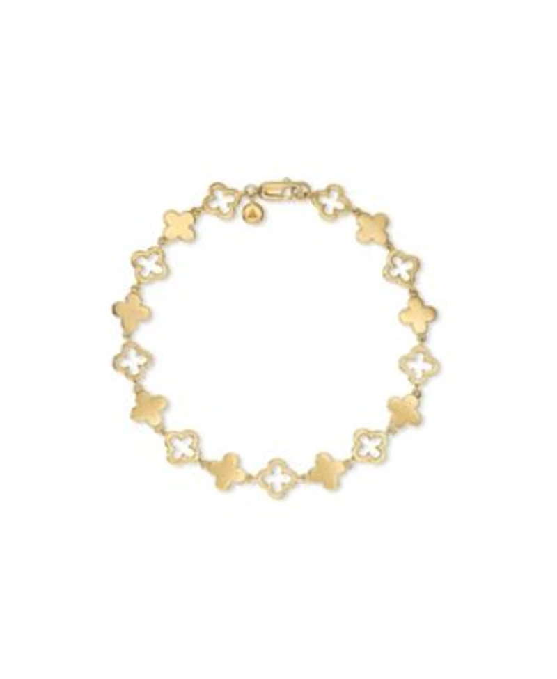 Devata Clover Chain Bracelet In Gold Plated Sterling Silver In