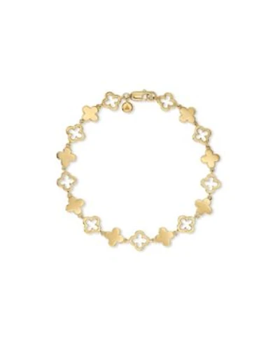 Devata Clover Chain Bracelet In Gold Plated Sterling Silver In
