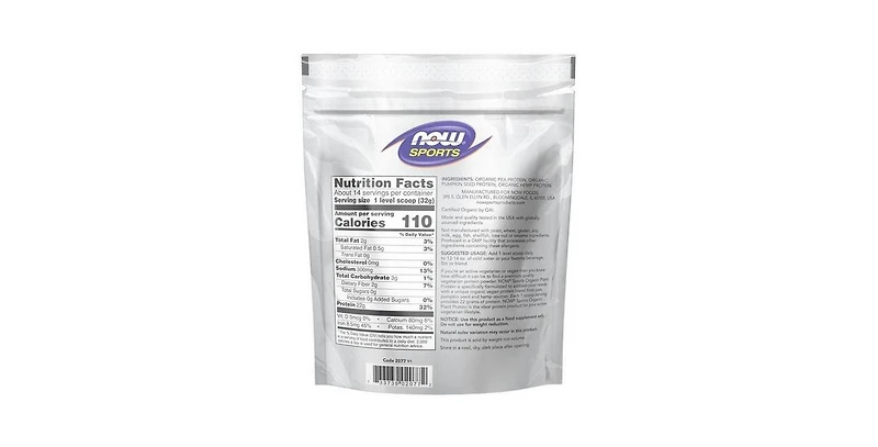 Now Foods Plant Protein Unflavored Powder, 1 Lb