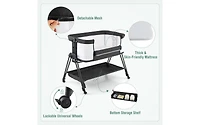 Gouun Portable Bedside Bassinet with 7 Adjustable Heights