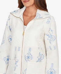 Ruby Rd. Petite Embroidered Quilted Shearling Jacket