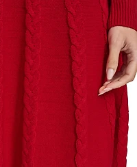 Jessica Howard Petite Cable Sweater Mock Neck Fit & Flare Dress