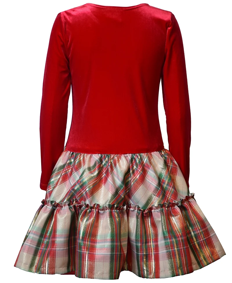 Bonnie Jean Girls 7-16 Long Sleeve Plaid Drop Waist Dress