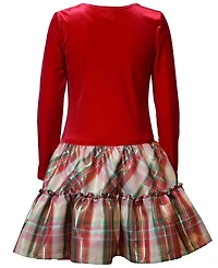 Bonnie Jean Girls 7-16 Long Sleeve Plaid Drop Waist Dress