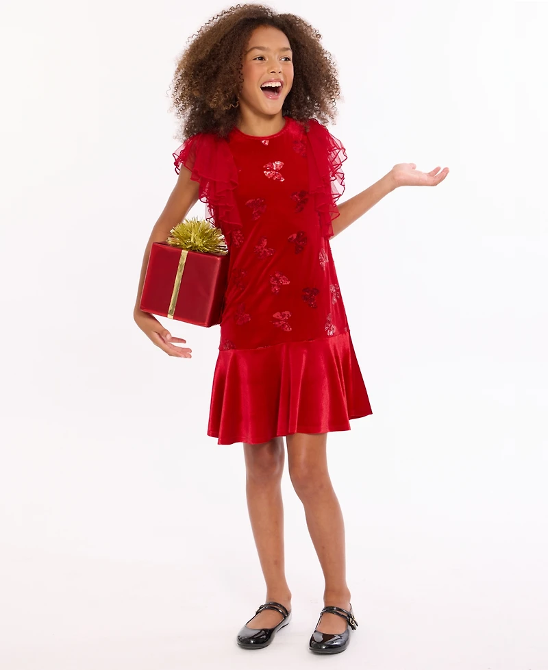 Bonnie Jean Girls 2T-6X Flutter Sleeve Dress