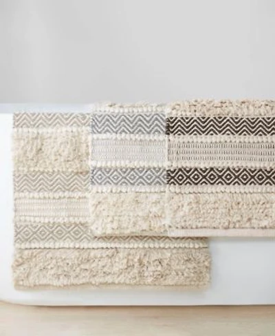Inkivy Asher Woven Texture Stripe Bath Rug