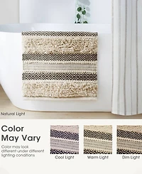 Ink+Ivy Asher Woven Texture Stripe Bath Rug, 20" x 32"
