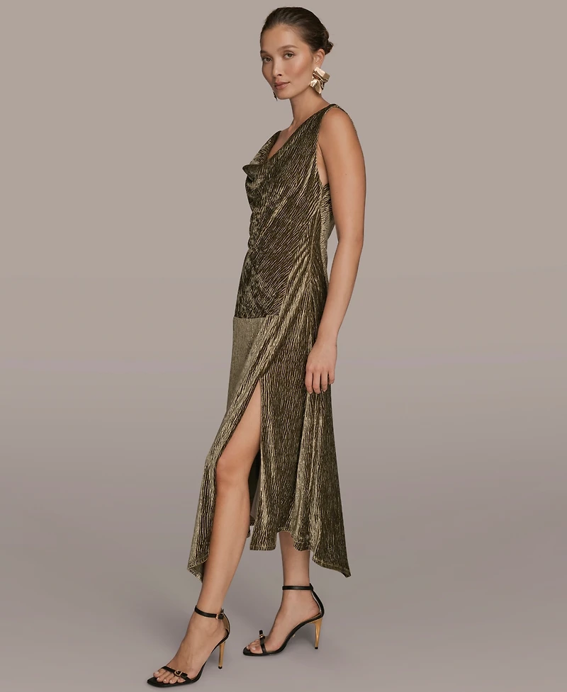 Donna Karan New York Women's Crinkle Asymmetric Midi Dress