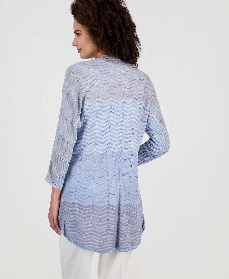 Anne Klein Women's Zigzag Knit Open-Front Cardigan