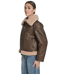 Levi's Women's Regular Reversible Sherpa to Faux Leather Aviator Jacket