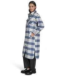 Levi's Women's Regular Long Wool Blend Plaid Coat