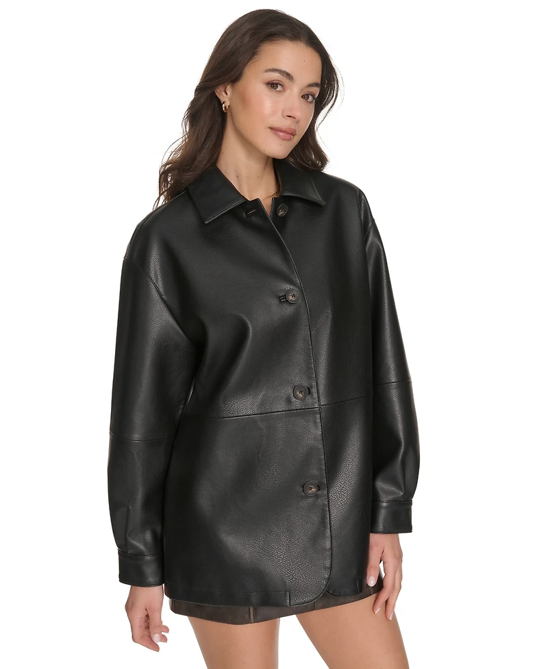 Levi's Women's Regular Faux Leather Vintage Style Blazer