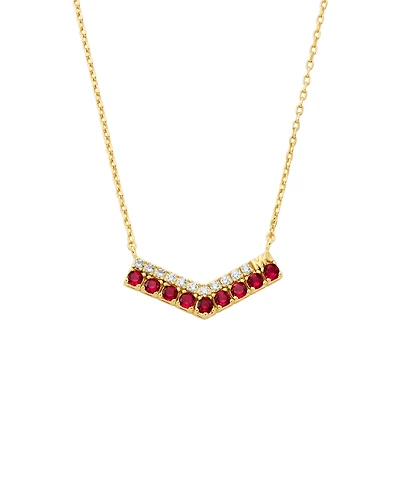 Michael Kors Gold Tone Pave Pendant Necklace