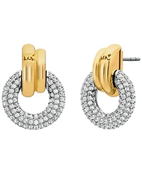 Michael Kors Two Tone Pave Torus Drop Earrings